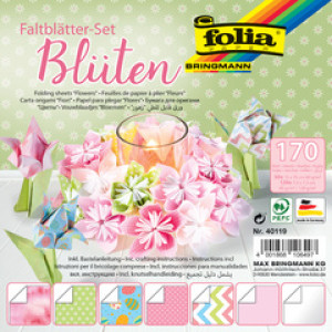 folia vouwpapier set BLOEMEN, pastelkleuren, 170 vel