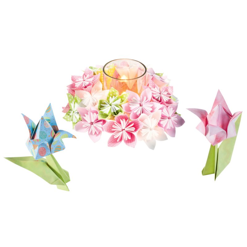 folia vouwpapier set BLOEMEN, pastelkleuren, 170 vel