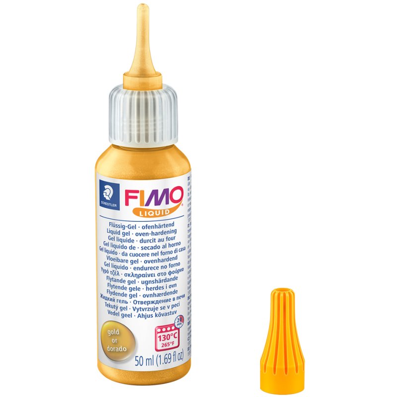 FIMO deco gel liquid, gold, oven-hardening, 50 ml