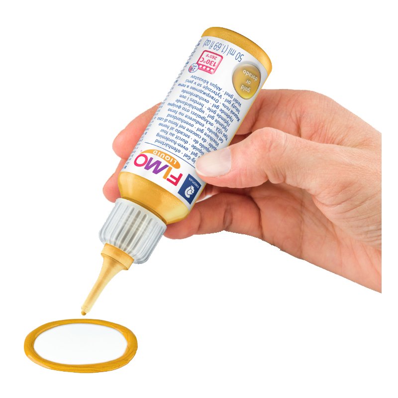 FIMO deco gel liquid, gold, oven-hardening, 50 ml