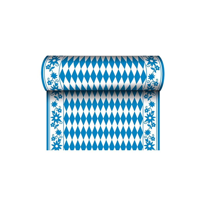PAPSTAR chemin de table Bleu Bavarois, 400 mm × 24 m, airlaid 65 g/m²