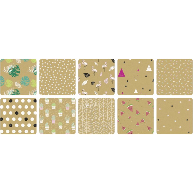 folia motivblok kraftpapier A4, 20 vel, 10 motieven