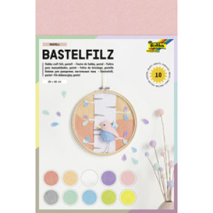 folia viltlapjes 20×30 cm, pastelkleuren, 150 g/m², 10 stuks