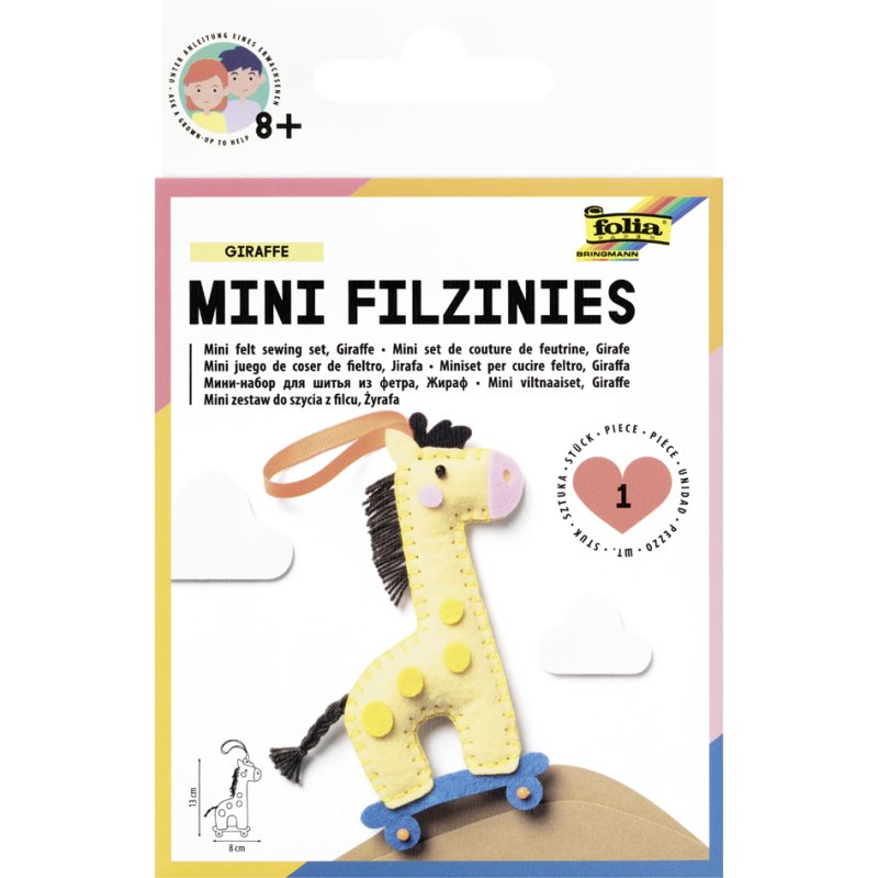 folia Mini viltfiguurtjes Filzinies, regenboog, 15-delig