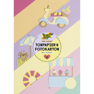 folia gekleurd papierblok, pasteltinten, A4, 20 vel