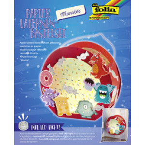folia knutselset papieren lampion Monsters, rood, 200 mm