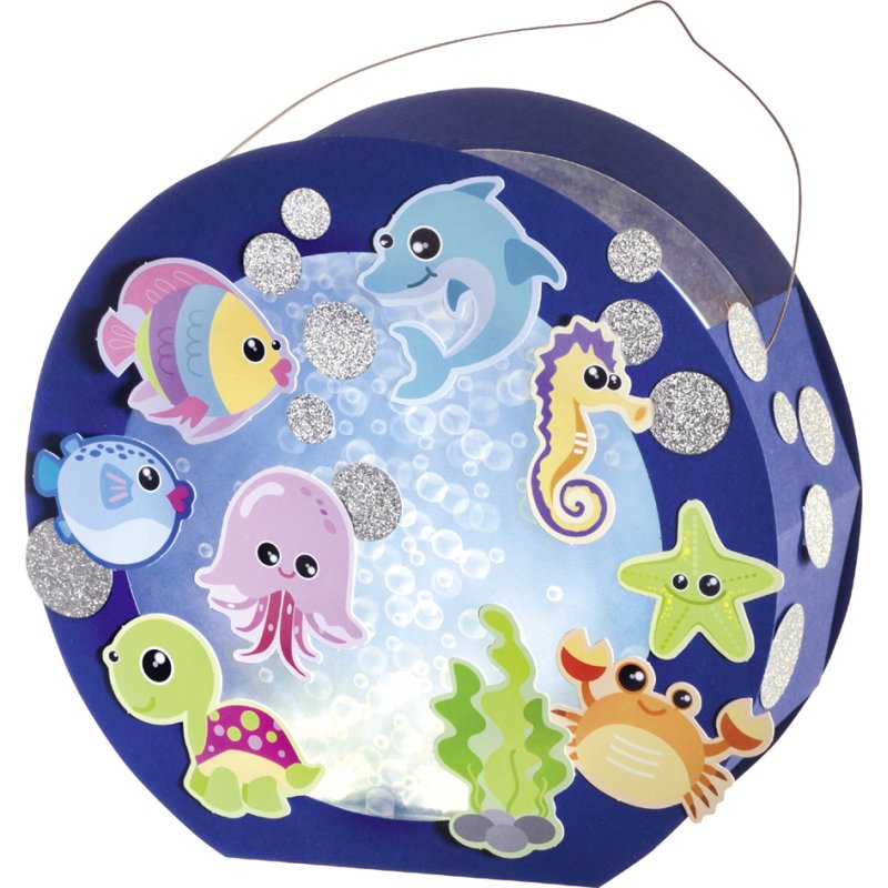 folia laternen knutselset Unterwasserwelt, blauw, 200 mm