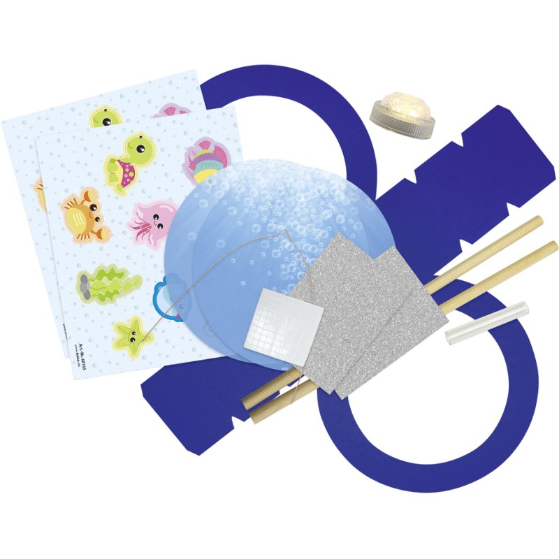 folia laternen knutselset Unterwasserwelt, blauw, 200 mm