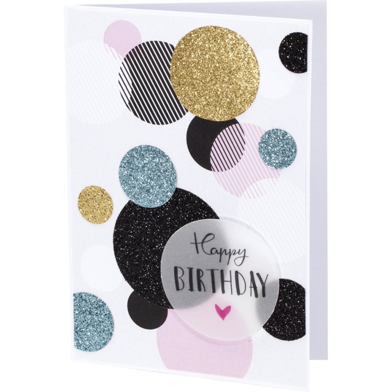 folia glitterkarton blok basic kleuren, 170 × 245 mm, 300 g/m², 6 vel
