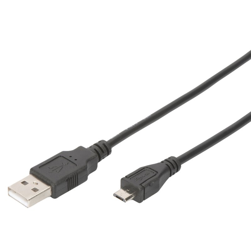 DIGITUS Câble USB 2.0 USB-A vers Micro USB-B, noir, 1,8 m