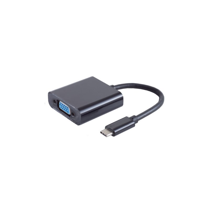 shiverpeaks Câble adaptateur USB-C vers VGA, noir, ABS