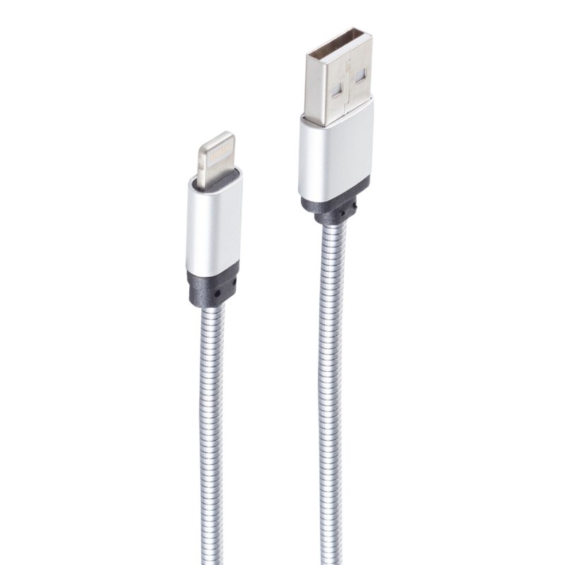shiverpeaks câble de données et de charge USB-A vers Lightning, 1 m, argent