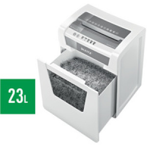 LEITZ papierversnipperaar IQ Office, deeltjes 4×40 mm, P-4, wit/zilver