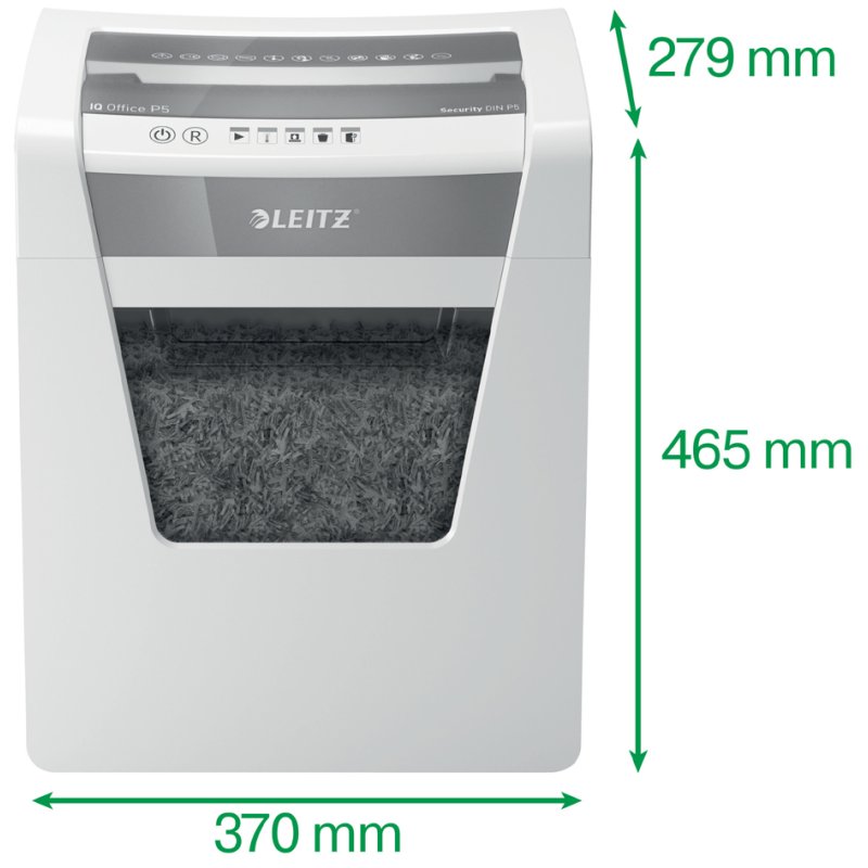LEITZ papierversnipperaar IQ Office, deeltjes 4×40 mm, P-4, wit/zilver