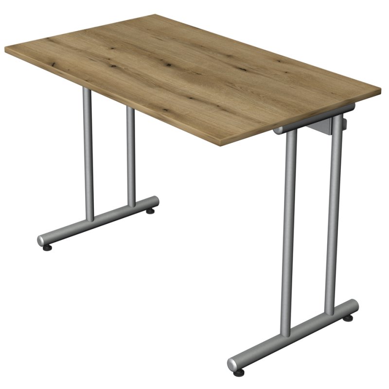 kerkmann bureau Start Up, 100×60 cm, chêne, piètement argent