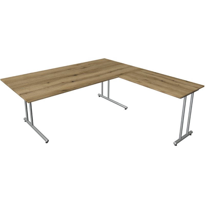 Kerkmann bureau Start Up avec surélévation, 1800 mm largeur, blanc
