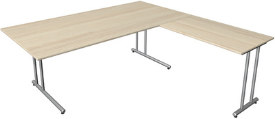 kerkmann bureau Start Up met aanbouw, 1600 mm, eiken