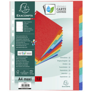 EXACOMPTA tabbladen A4+, Manila-karton 400 g/m², 6-delig