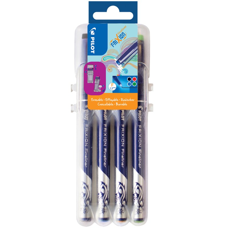 PILOT fineliner FRIXION EVOLUTIVE SET, encre effaçable, étui 8 pièces, 8 couleurs