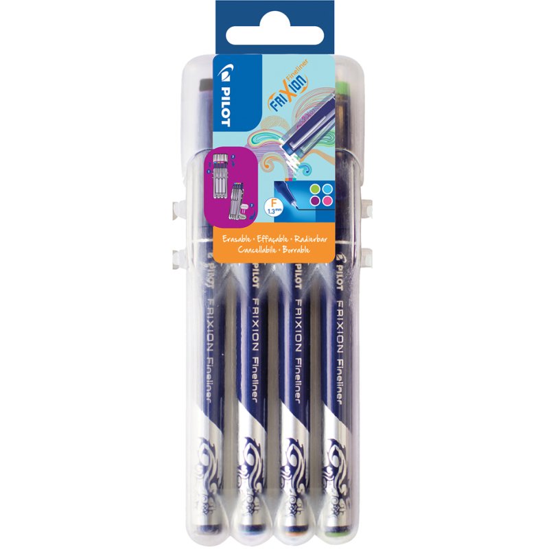 PILOT fineliner FRIXION EVOLUTIVE SET, encre effaçable, étui 8 pièces, 8 couleurs
