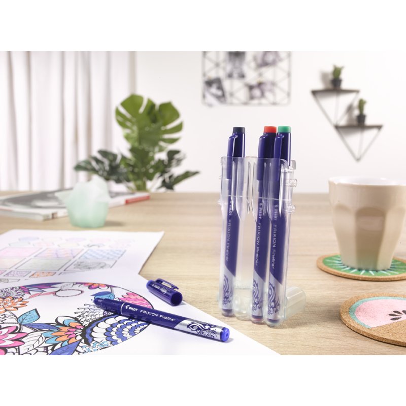 PILOT fineliner FRIXION EVOLUTIVE SET, encre effaçable, étui 8 pièces, 8 couleurs