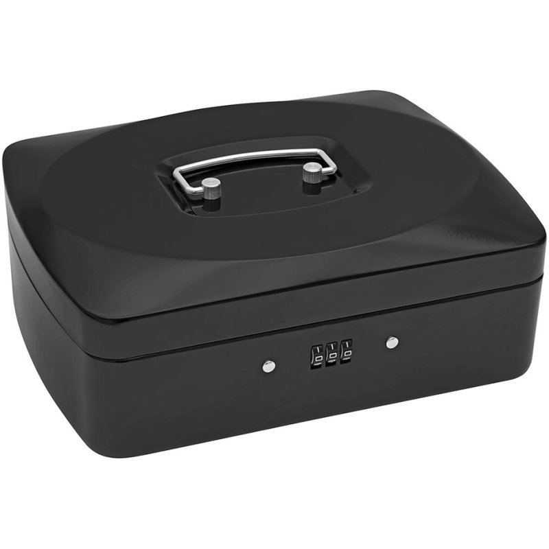 WEDO coffret à monnaie avec serrure à combinaison, 7 compartiments, noir, 250×190×90 mm