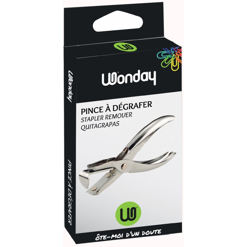 Wonday staple remover pliers, silver, chrome-plated, removes all staple types