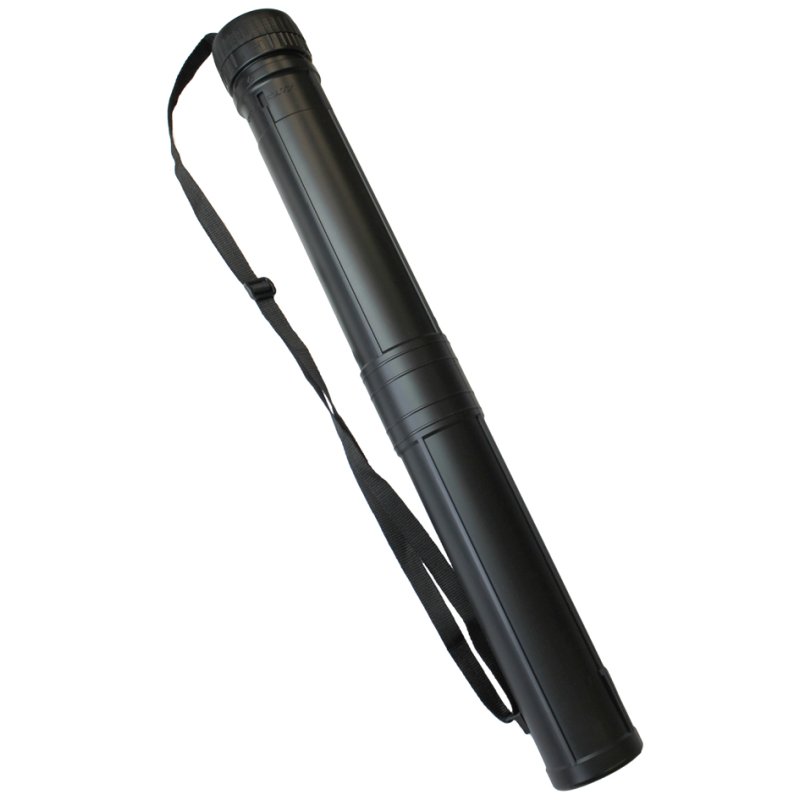 Wonday plastic drawing tube, black, adjustable 740–1285 mm, with carrying strap