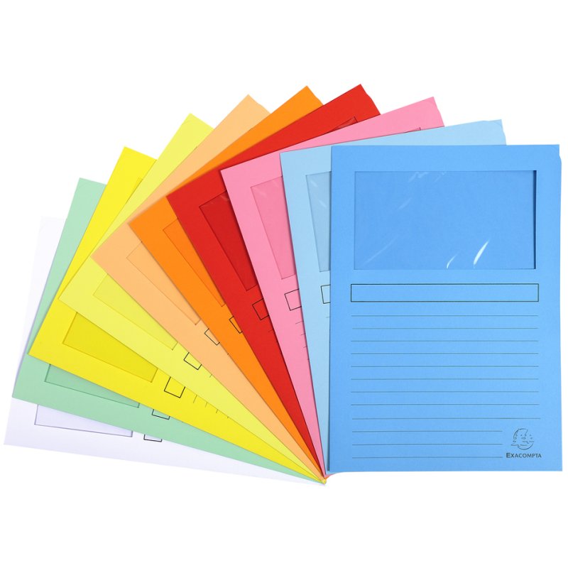 EXACOMPTA zichtmappen A4, 160 g/m², kleurgesorteerd, 100 stuks