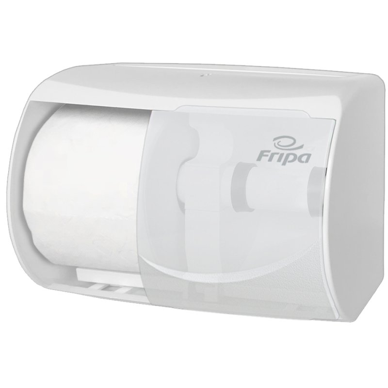 Distributeur de papier toilette fripa, 2 rouleaux, plastique, blanc