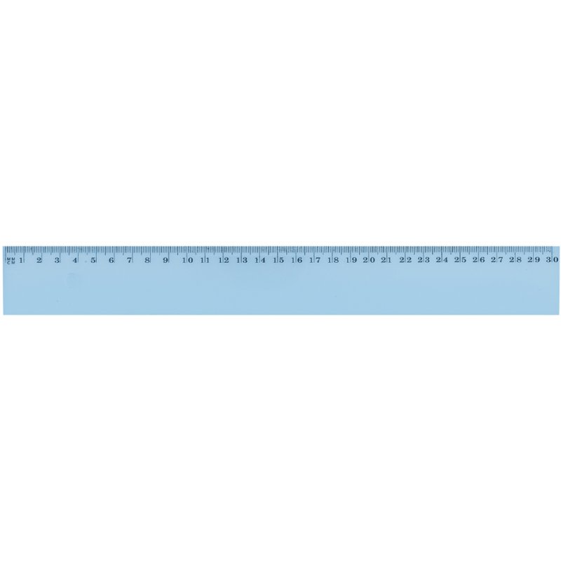 Wonday règle 20 cm, bleu transparent, plastique, avec housse de protection