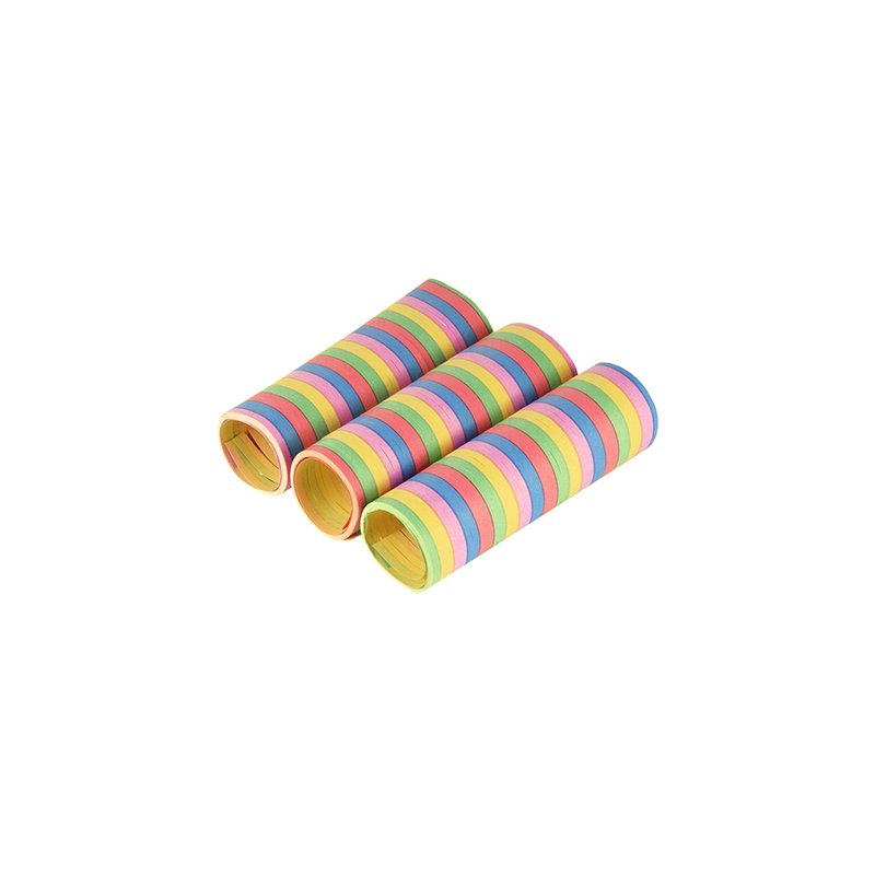 PAPSTAR serpentines gestreept papier, 5 kleuren, brandvertragend, 3 rollen
