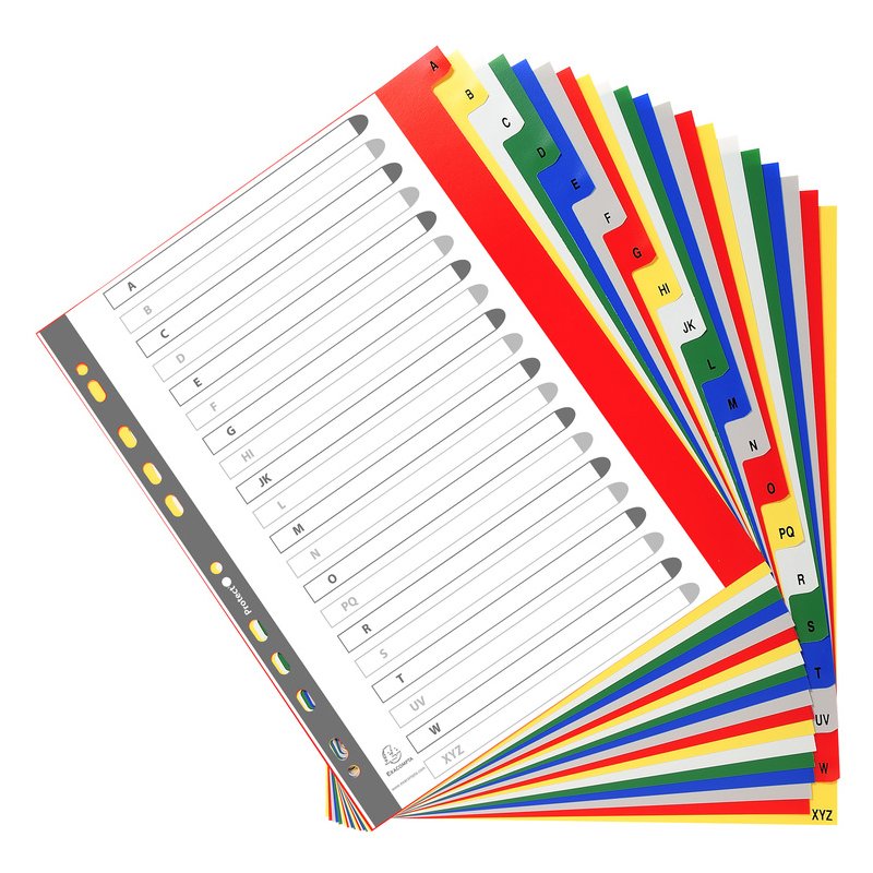 EXACOMPTA intercalaires A-Z, A4+, 20 pièces, plastique