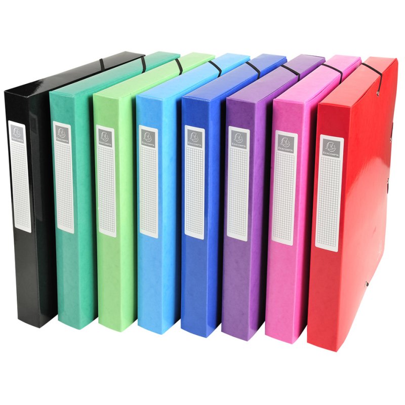 EXACOMPTA boîte de classement Iderama A4, assortiment coloré, 40 mm, 8 pièces