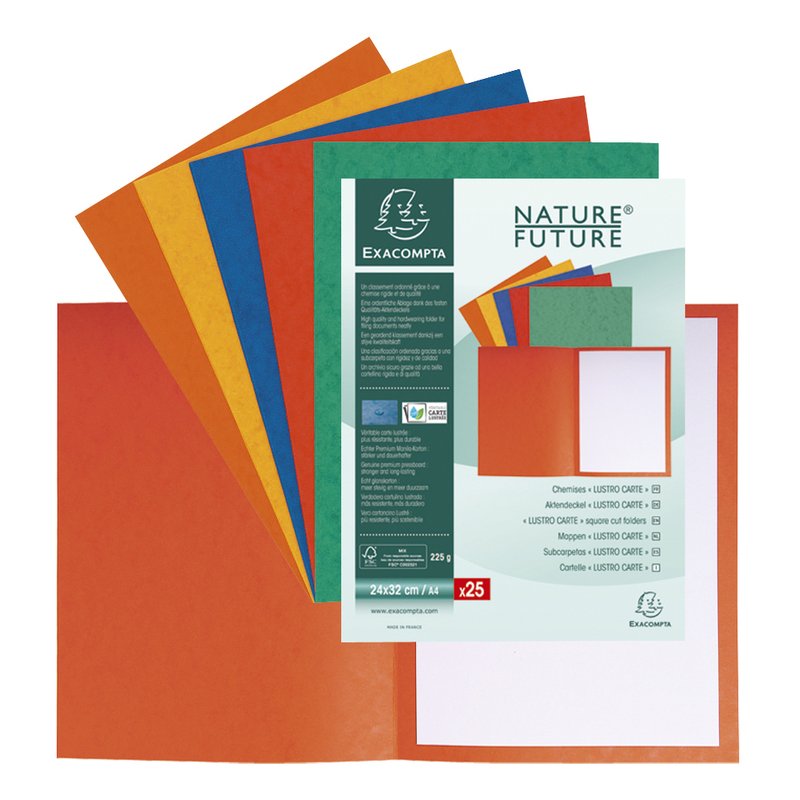 EXACOMPTA file covers A4, assorted colours, 25 pieces