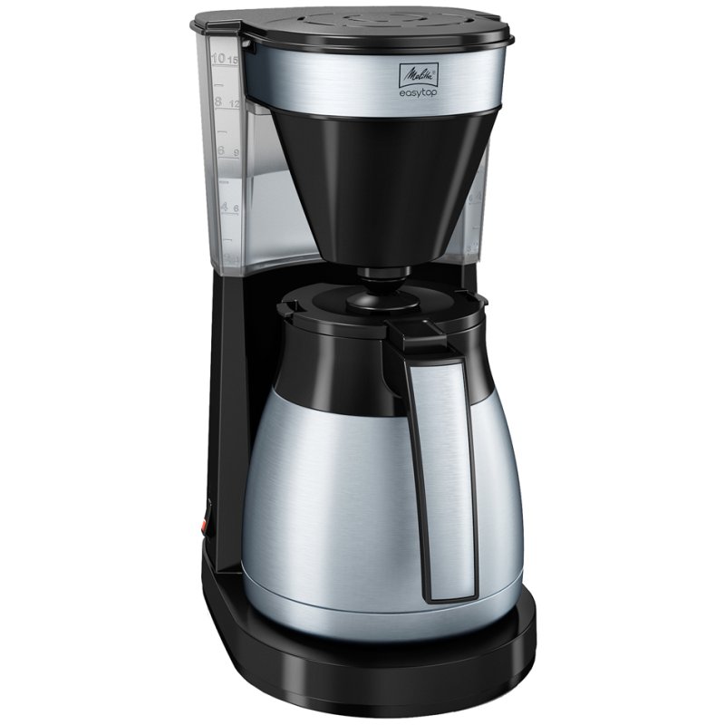 Melitta coffee machine EASY TOP II THERM STEEL, black, 10 cups, thermos flask