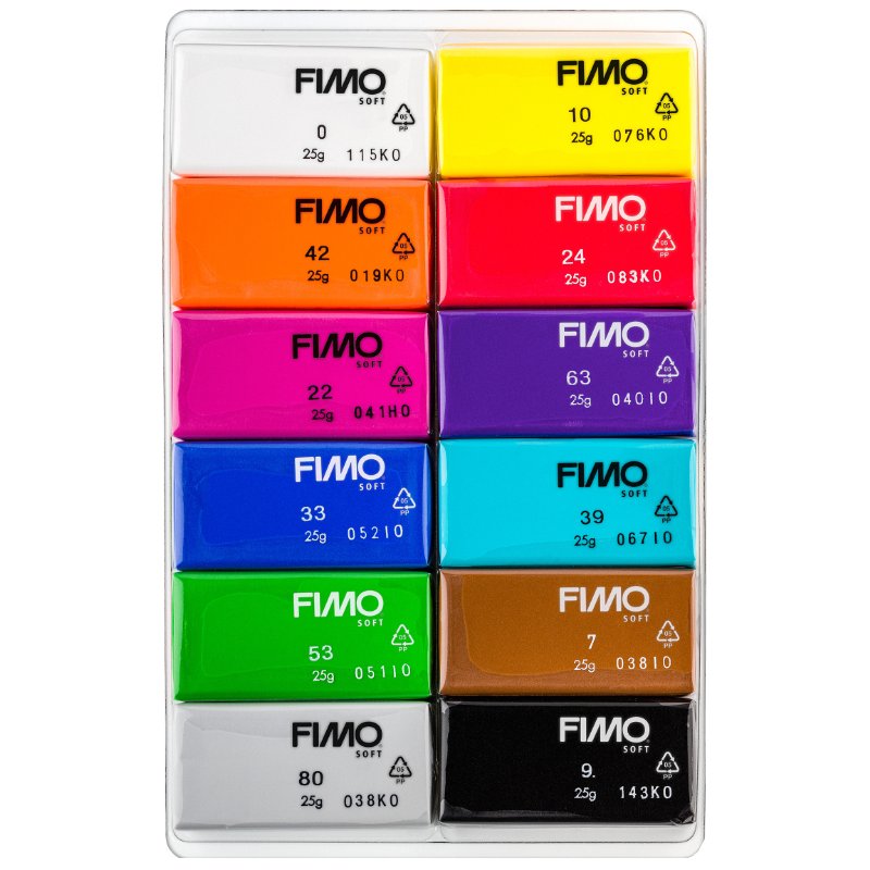 FIMO SOFT pâte à modeler set basic, 12 pièces, 12×25 g, assortiment coloré