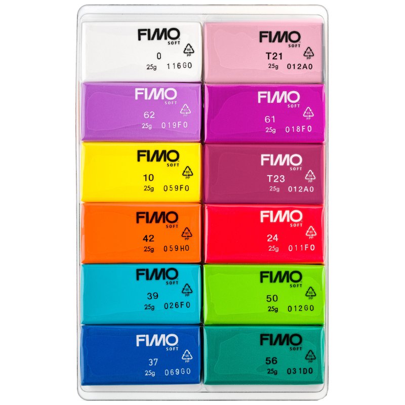 FIMO SOFT pâte à modeler set basic, 12 pièces, 12×25 g, assortiment coloré