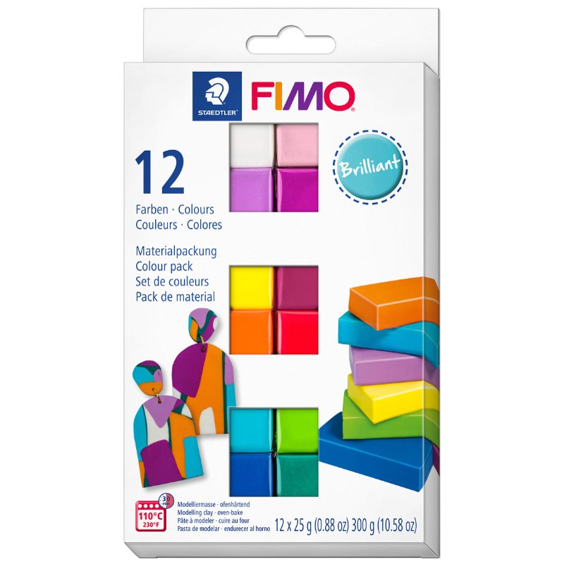 FIMO SOFT pâte à modeler set basic, 12 pièces, 12×25 g, assortiment coloré