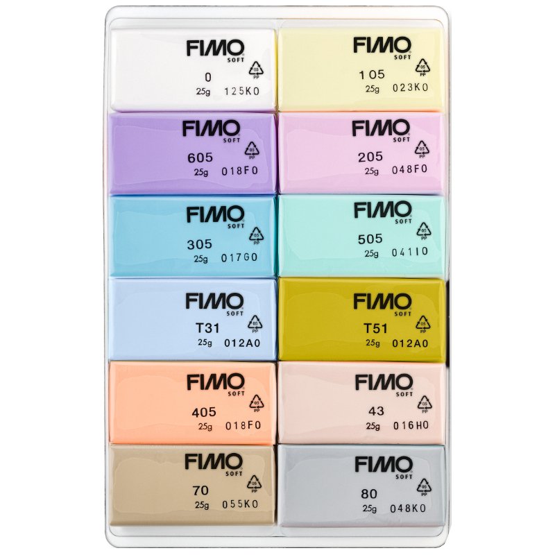 FIMO SOFT pâte à modeler set basic, 12 pièces, 12×25 g, assortiment coloré