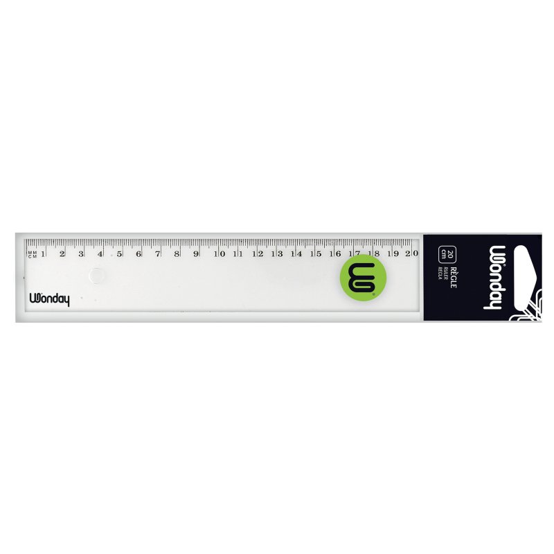 Wonday règle plate, 400 mm, plastique, bord traceur