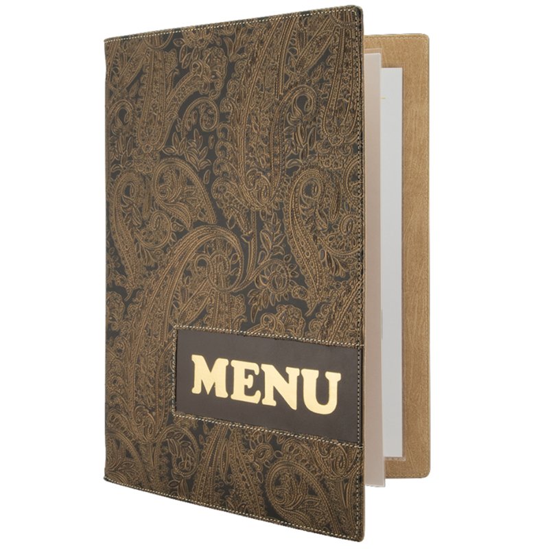 Securit menu card holder Paisley design, A4 format, 240×340 mm
