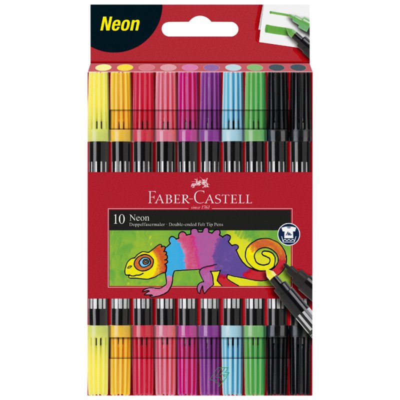 Faber-Castell feutres doubles Néon, lavables, 10 pièces