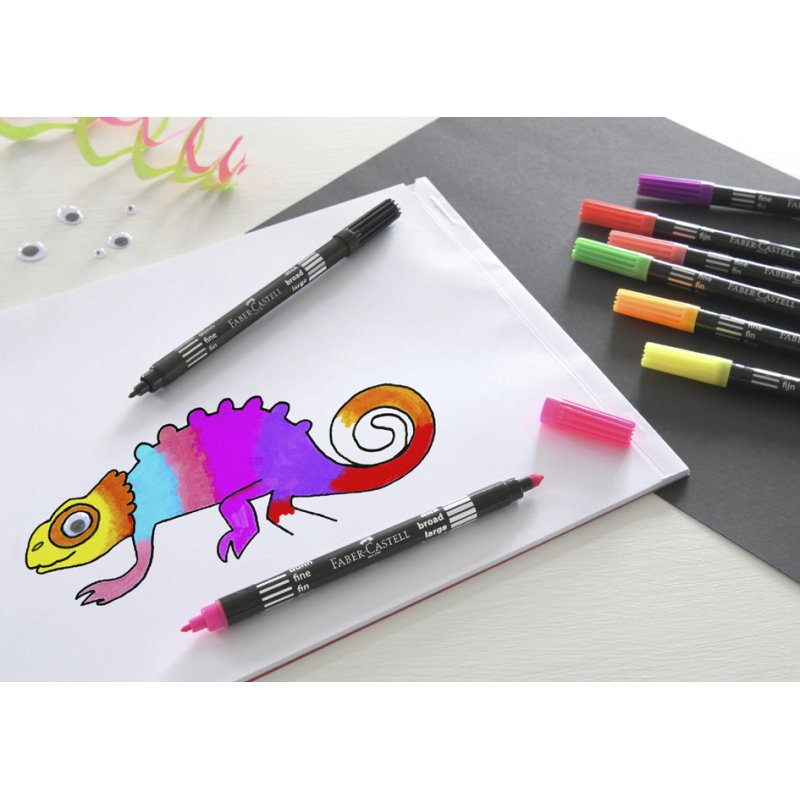 Faber-Castell feutres doubles Néon, lavables, 10 pièces