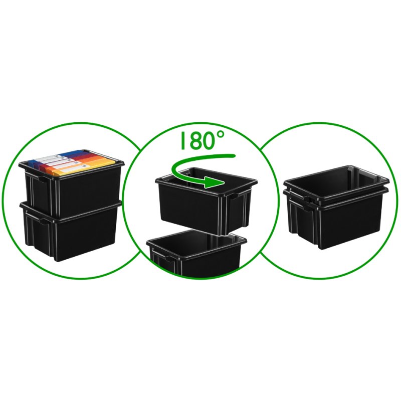 cep Maxi Strata opbergbox, 32 liter, zwart