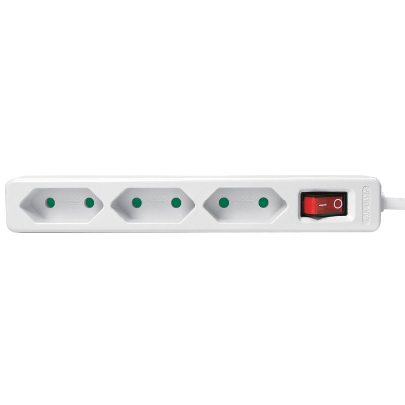LogiLink 3-way power strip, black, 1.5 m cable