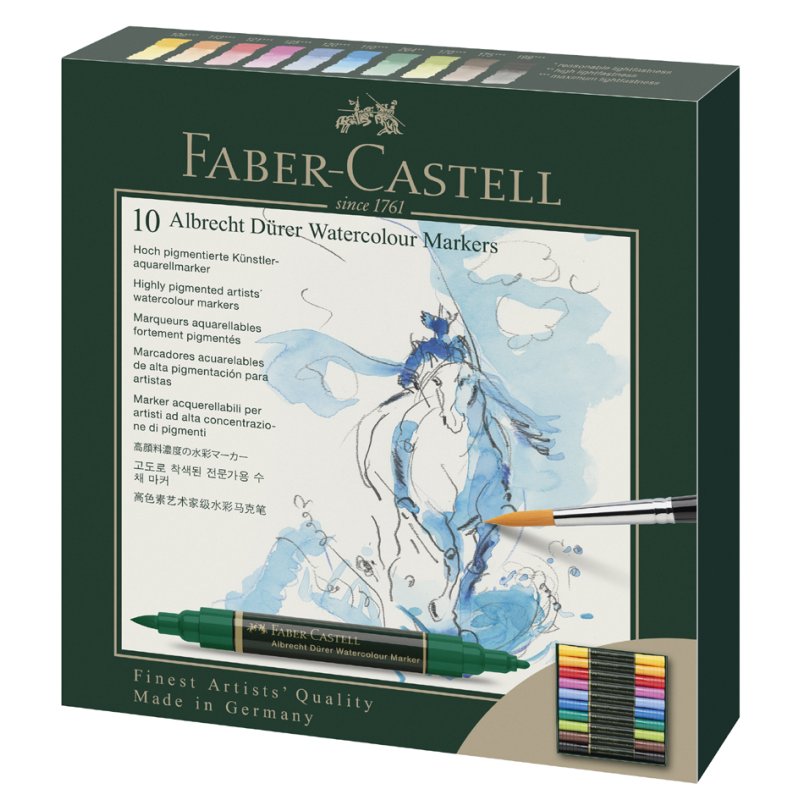 FABER-CASTELL Marqueurs aquarelle Albrecht Dürer, pointe double, étui de 5