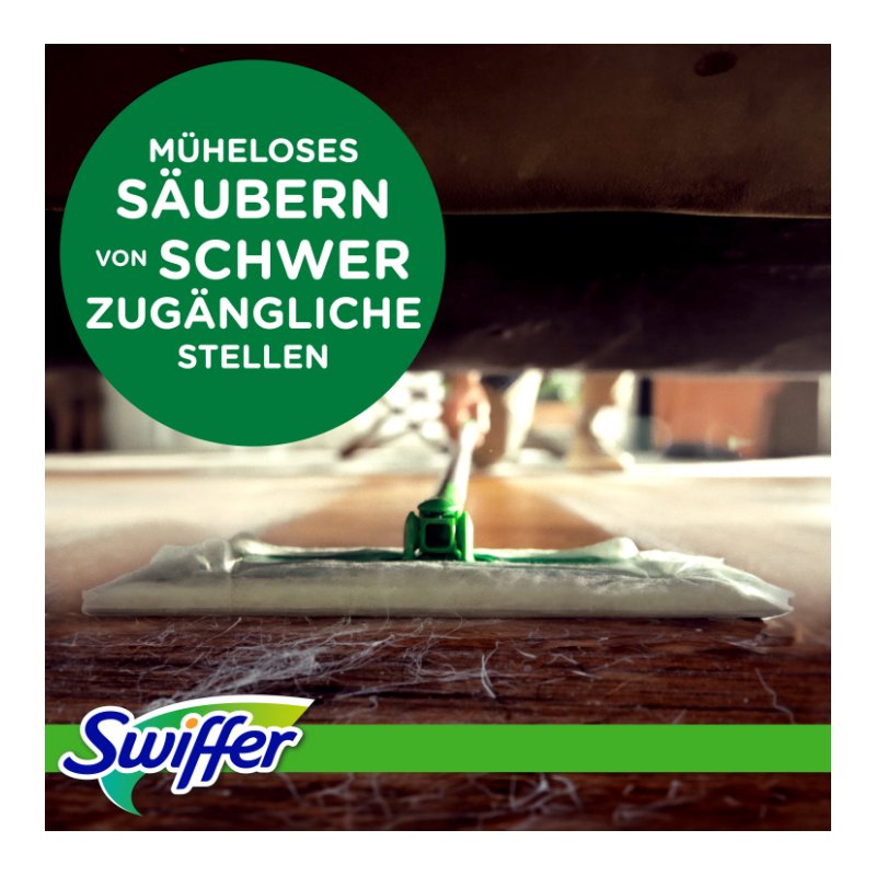 Swiffer kit de démarrage balai, lingettes sèches et humides, tête rotative flexible