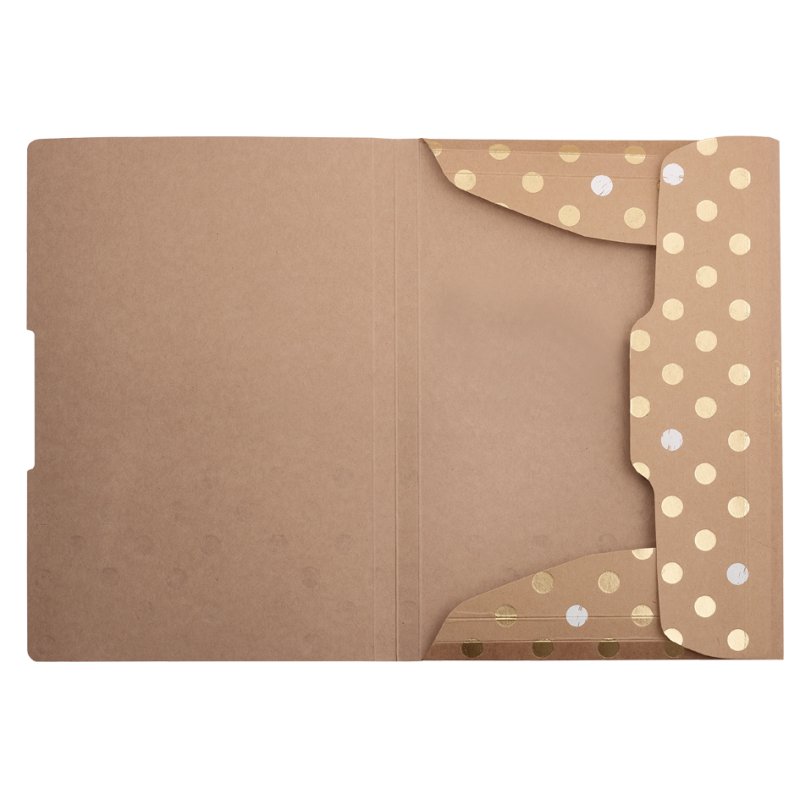 herlitz chemise de rangement Pure Glamour, A4, élastique de fermeture doré, 3 rabats