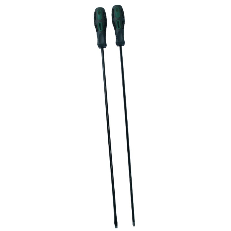 BRÜDER MANNESMANN GREEN LINE jeu de tournevis extra long, 2 pièces, 450 mm, noir/vert